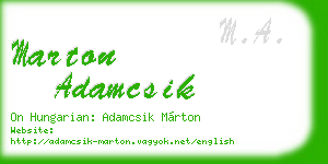 marton adamcsik business card