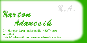 marton adamcsik business card